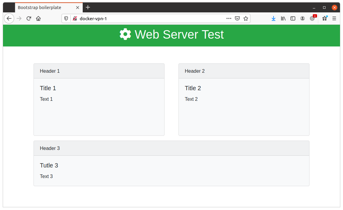 a webserver running in a docker over vpn